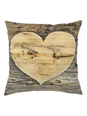 Mars & More Kussen "Heart" lichtbruin - (L)50 x (B)50 cm
