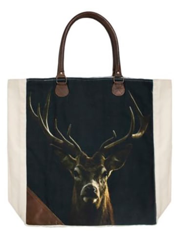 Mars & More Shopper in Schwarz/ Weiß - (B)40 x (H)44 x (T)12 cm