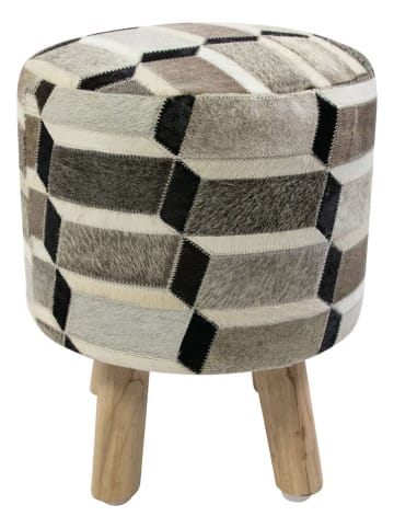 Mars & More Hocker w kolorze jasnobrązowo-kremowym - wys. 40 x Ø 30 cm
