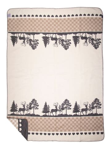 Mars & More Plaid ''Forest'' in Grau/ Beige - (L)200 x (B)150 cm