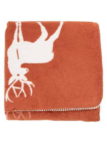 Mars & More Plaid "Deer" oranje/wit - (L)200 x (B)150 cm