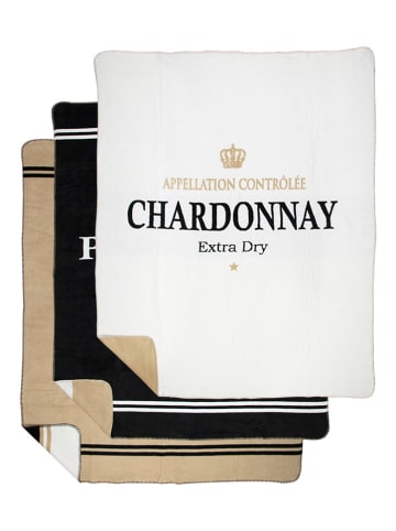 Mars & More Plaid "Prosecco" in Schwarz/ Beige - (L)200 x (B)150 cm