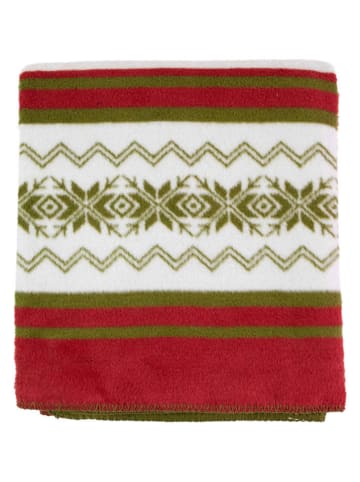 Mars & More Pled "Deer" w kolorze czerwono-biało-zielonym - 200 x 150 cm