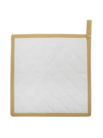 Mars & More 2-delige set: pannenlappen "Chardonnay" wit - (L)20 x (B)20 cm