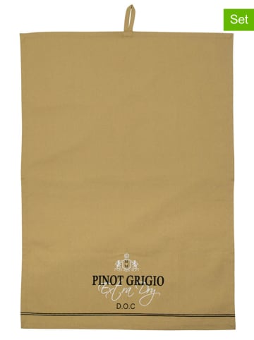 Mars & More 3er-Set: Geschirrtücher "Pinot Grigio" in Beige - (L)70 x (B)50 cm