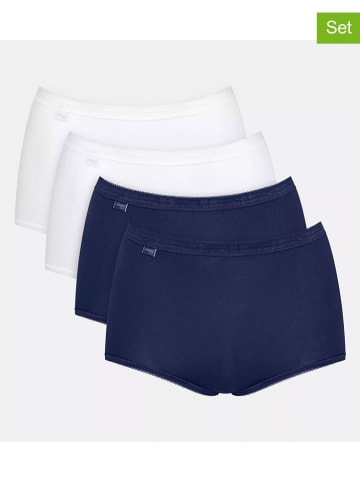 Sloggi 4-delige set: taillehipsters donkerblauw/wit