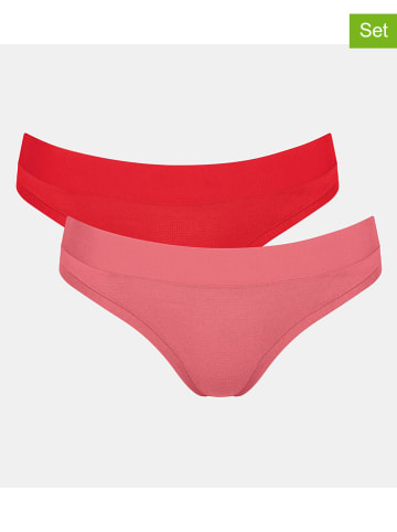 Sloggi 2-delige set: slips rood/lichtroze
