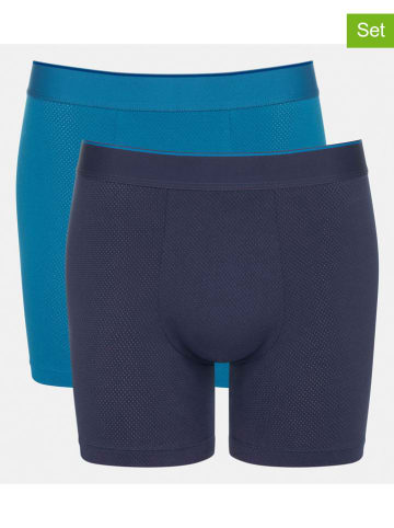 Sloggi 2-delige set: boxershorts donkerblauw/blauw