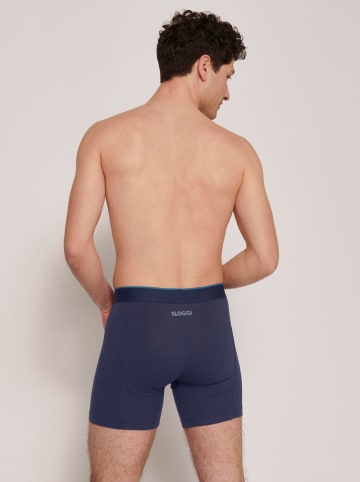 Sloggi 2-delige set: boxershorts donkerblauw/blauw