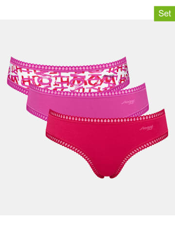 Sloggi 3-delige set: slips roze/rood