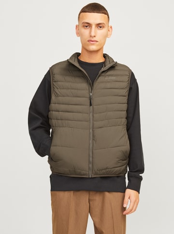 Jack & Jones Kamizelka pikowana "Estate" w kolorze szarobrązowym