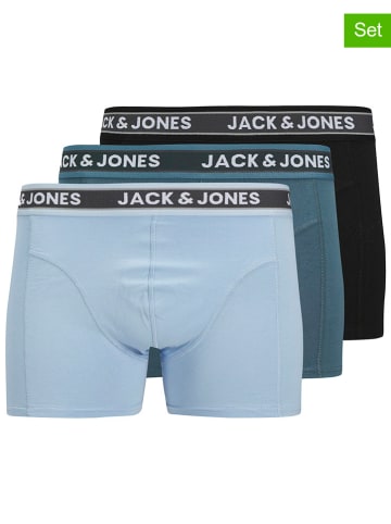 Jack & Jones 3er-Set: Boxershorts in Hellblau/ Dunkelblau/ Schwarz
