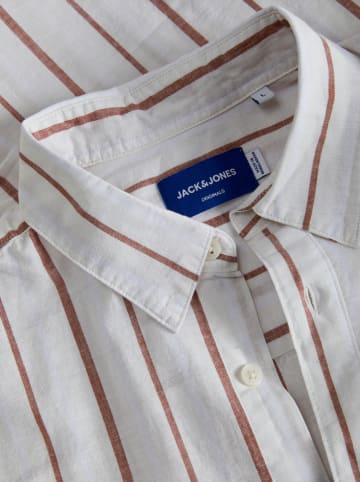 Jack & Jones Hemd "Joshua" in Weiß/ Braun