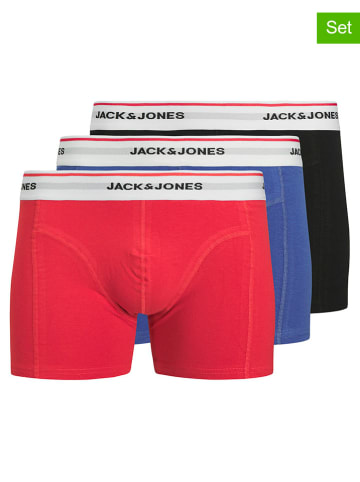 Jack & Jones 3er-Set: Boxershorts "Jackayden" in Hellblau/ Schwarz/ Rot