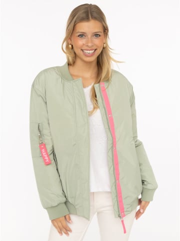 Zwillingsherz Kurtka "Happy" w kolorze jasnozielono-różowym