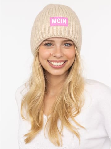 Zwillingsherz Mütze in Beige