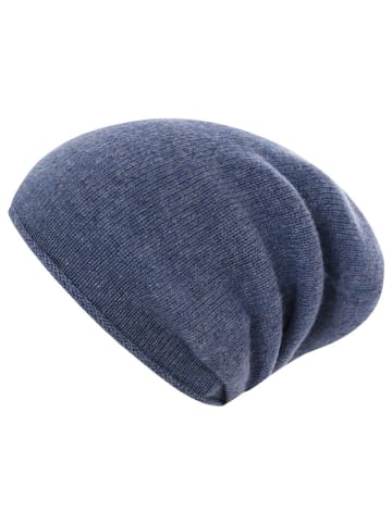 Zwillingsherz Kaschmir-Beanie in Blau