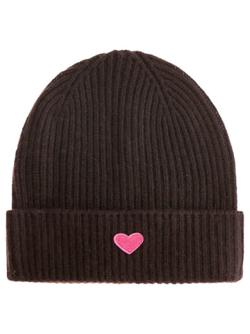 Zwillingsherz Kaschmir-Beanie in Braun