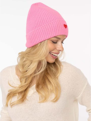 Zwillingsherz Kaschmir-Beanie in Pink