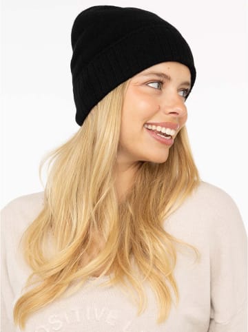 Zwillingsherz Kaszmirowa czapka w kolorze czarnym