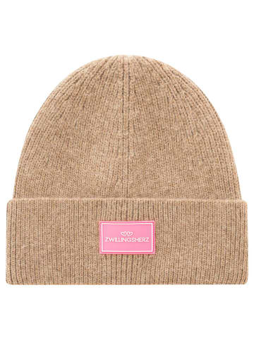 Zwillingsherz Mütze "Zwillingsherz" in Beige