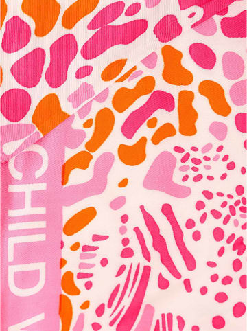 Zwillingsherz Dreieckstuch "Leo Kopf" in Rosa/ Orange/ Weiß - (L)200 x (B)100 cm