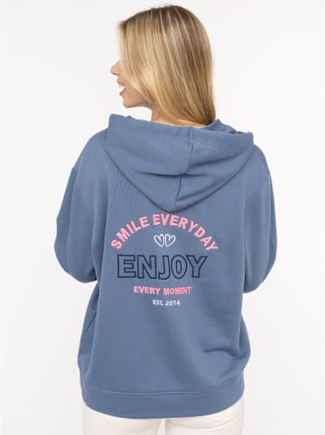 Zwillingsherz Bluza "Smile Everyday Enjoy" w kolorze niebieskim