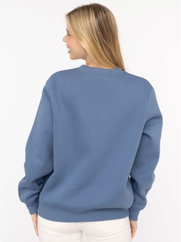 Zwillingsherz Sweatshirt "Wild and Free" in Blau