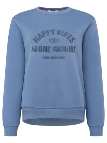 Zwillingsherz Sweatshirt "Wild and Free" in Blau