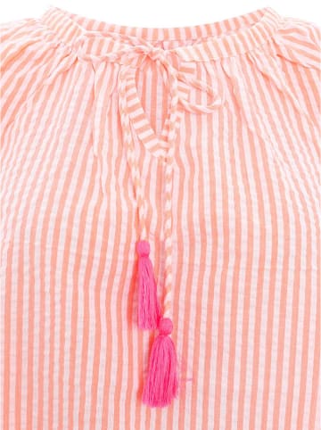 Zwillingsherz Bluse "Neon Streifen" in Orange/ Weiß/ Pink