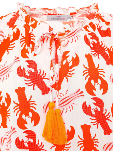 Zwillingsherz Blouse "Lobster Mix" wit/rood