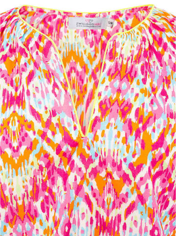 Zwillingsherz Bluse "Ethno Print" in Pink/ Orange