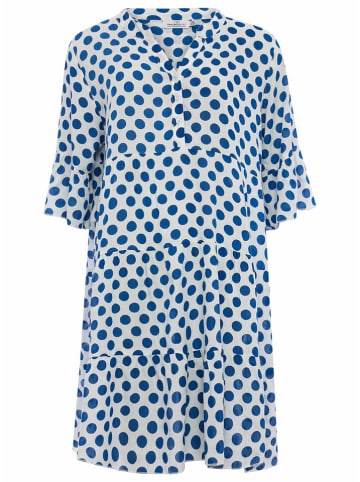 Zwillingsherz Kleid "Wilhelmina" in Weiß/ Blau