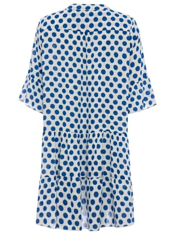 Zwillingsherz Kleid "Wilhelmina" in Weiß/ Blau