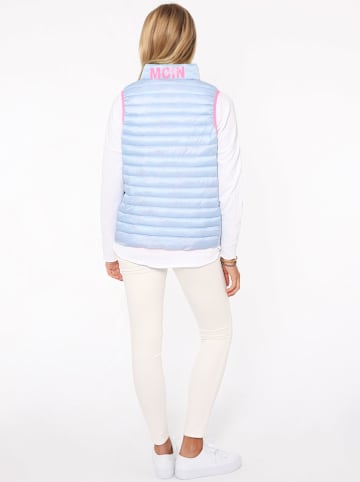 Zwillingsherz Doorgestikte bodywarmer "Moin" lichtblauw/roze