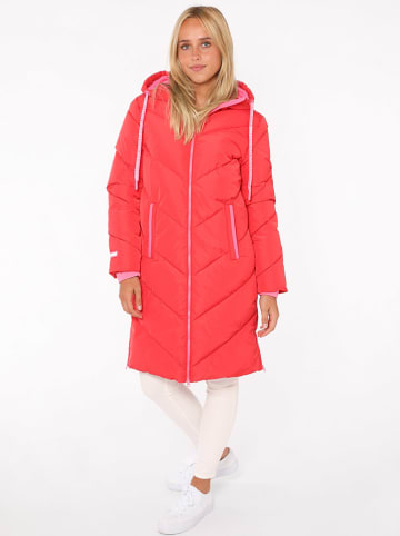 Zwillingsherz Steppmantel "Good Vibes Only" in Rot/ Rosa