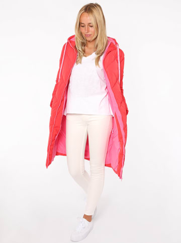 Zwillingsherz Steppmantel "Good Vibes Only" in Rot/ Rosa