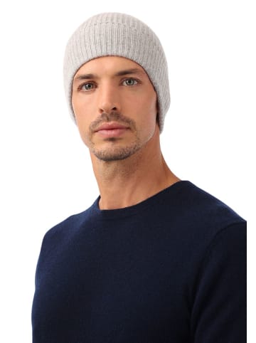 Zwillingsherz Kaszmirowa czapka beanie w kolorze jasnoszarym