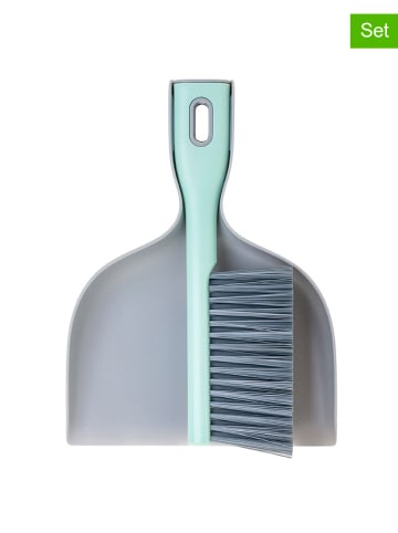 Vigar 2-delige set: stoffer en blik grijs/turquoise