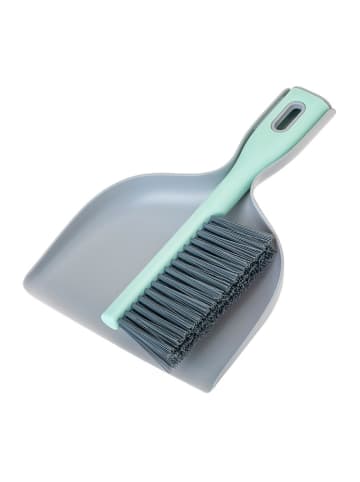 Vigar 2-delige set: stoffer en blik grijs/turquoise