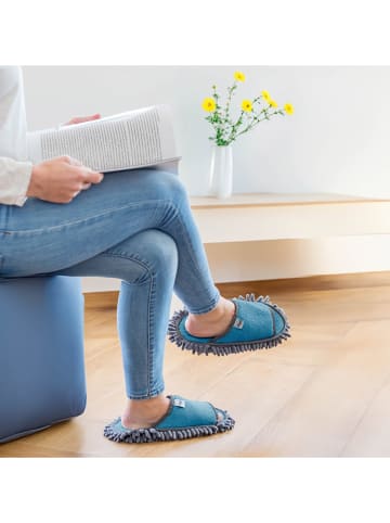 Vigar Slippersy do sprzątania w kolorze niebieskim z mikrofibry