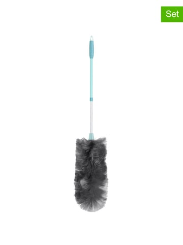 Vigar 2-delige set: plumeaus grijs/lichtblauw - (H)98 x  Ø 14 cm