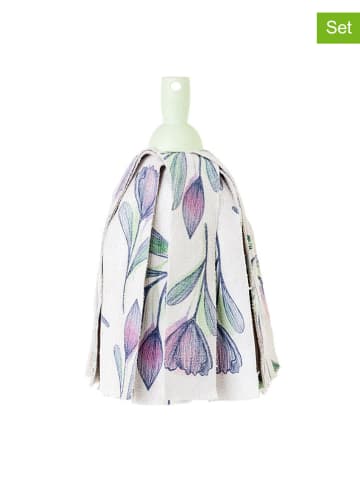 Vigar 2-delige set: microvezel wismoppen paars/groen - (H)30 x  Ø 10 cm