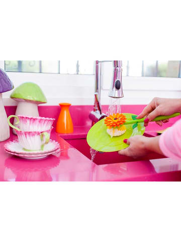 Vigar Spülbürste "Flower power" in Grün/ Orange - (H)25,5 cm