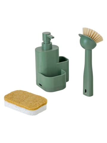 Vigar 3-delige set: afwasorganizer ''Rengø'' groen - (B)12 x (H)24,5 x (D)10 cm