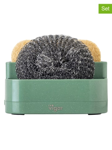 Vigar 3tlg. Set: Spülorganizer ''Rengø'' in Grün - (B)12,5 x (H)9,5 x (T)8,5 cm