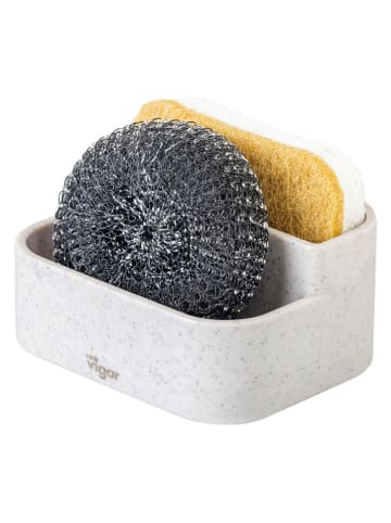 Vigar 3tlg. Set: Spülorganizer ''Rengø'' in Creme - (B)12,5 x (H)9,5 x (T)8,5 cm