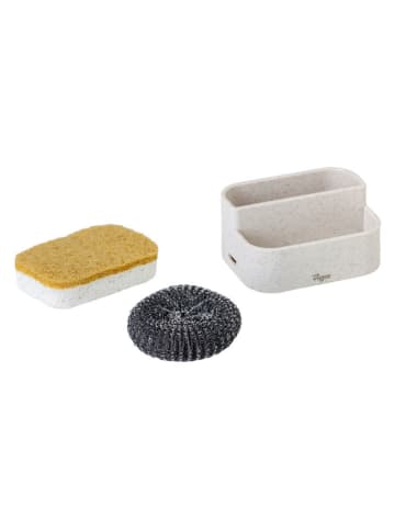 Vigar 3-delige set: afwasorganizer ''Rengø'' crème - (B)12,5 x (H)9,5 x (D)8,5 cm
