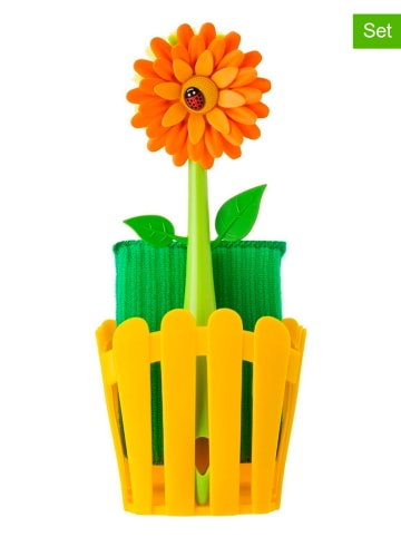 Vigar 3-częściowy organizer "Flower power" w kolorze żółtym - 11 x 25 x 6,5 cm