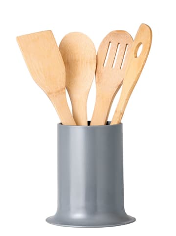 Vigar 5-delige set: kookbestek "Taula" grijs/lichtbruin